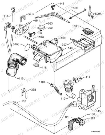 Взрыв-схема стиральной машины Zanussi F605 - Схема узла Hydraulic System 272